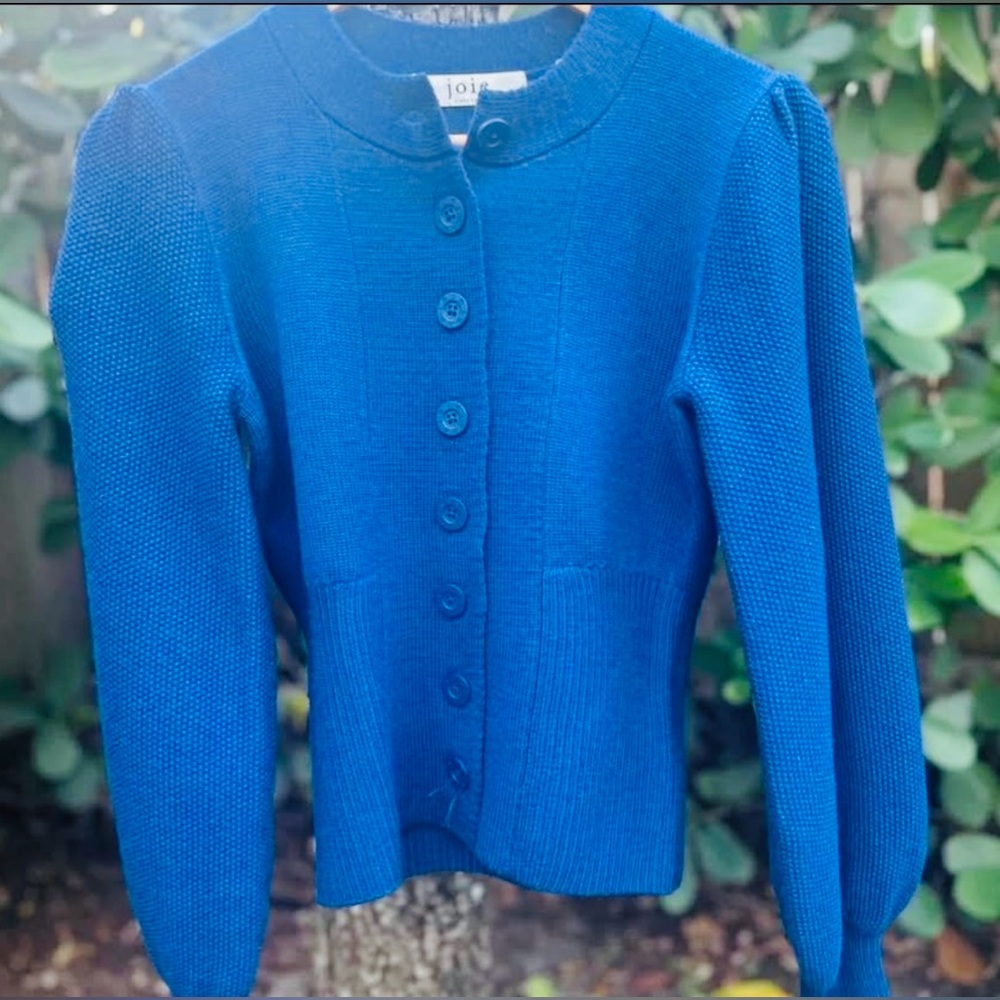 Joie Buttoned Up Cardigan Sweater, Size S - Navy Blue